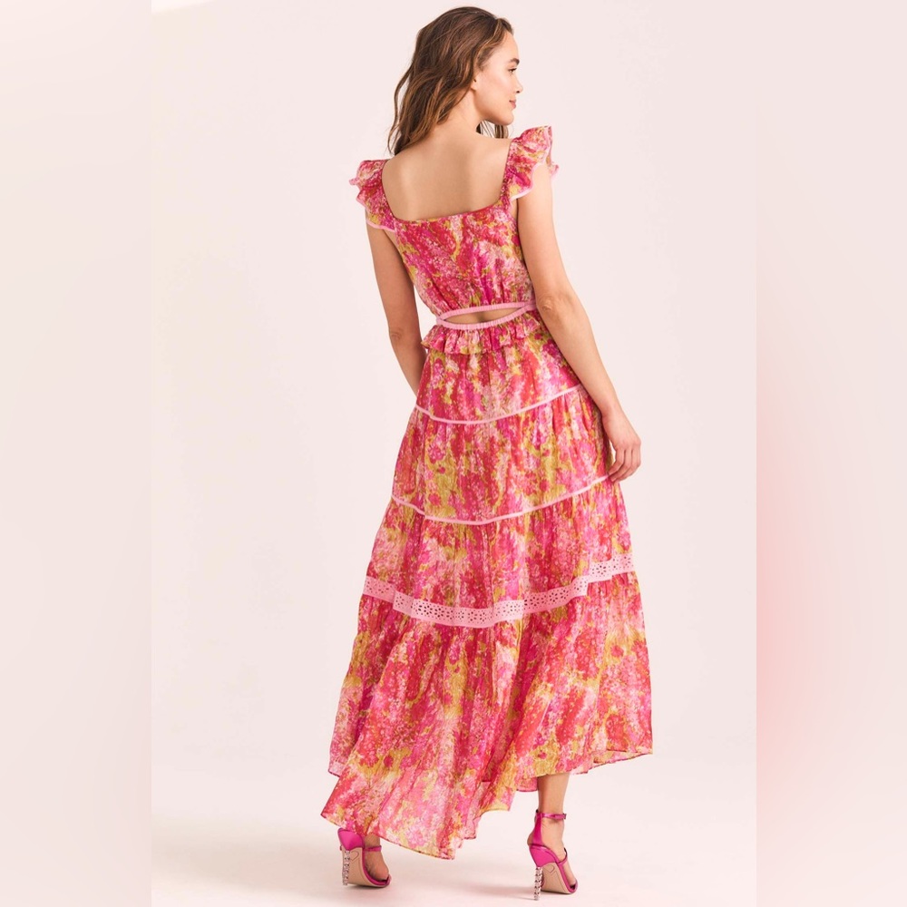LoveShackFancy Madsen Floral Maxi Dress With Cut Outs - Picture 6 of 16